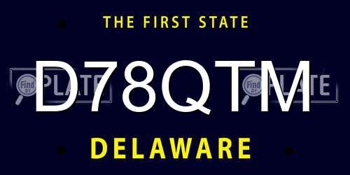D78QTM Delaware License Plate