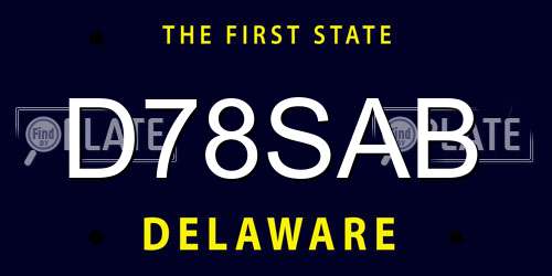 D78SAB Delaware License Plate