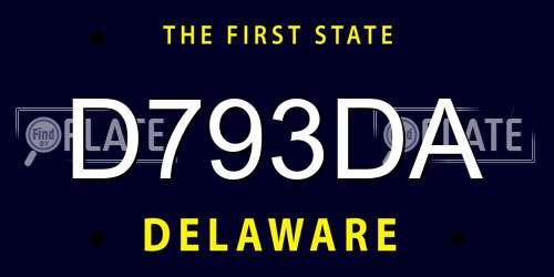 D793DA Delaware License Plate