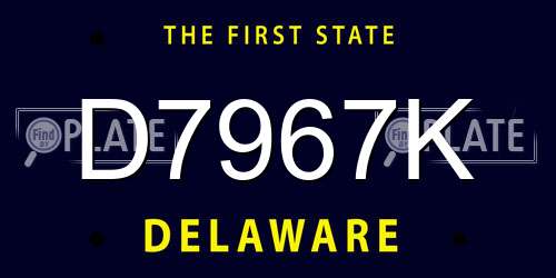 D7967K Delaware License Plate