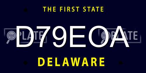 D79EOA Delaware License Plate