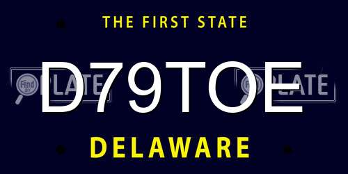 D79TOE Delaware License Plate