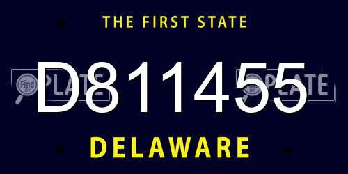 D811455 Delaware License Plate