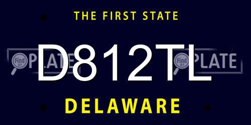 D812TL Delaware License Plate