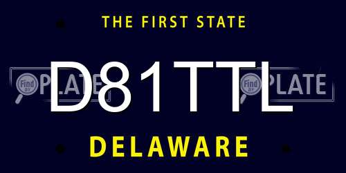 D81TTL Delaware License Plate