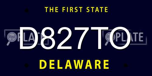 D827TO Delaware License Plate