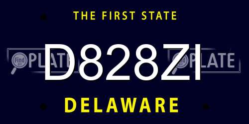 D828ZI Delaware License Plate