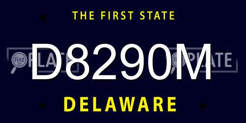 D8290M Delaware License Plate