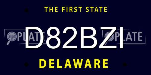 D82BZI Delaware License Plate