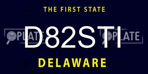 D82STI Delaware License Plate