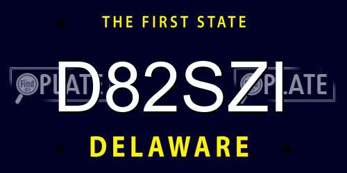 D82SZI Delaware License Plate