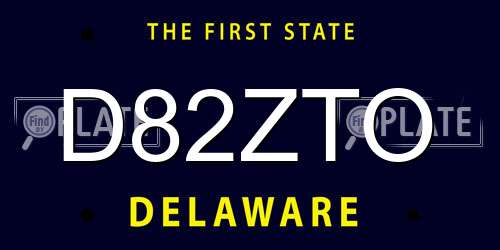 D82ZTO Delaware License Plate