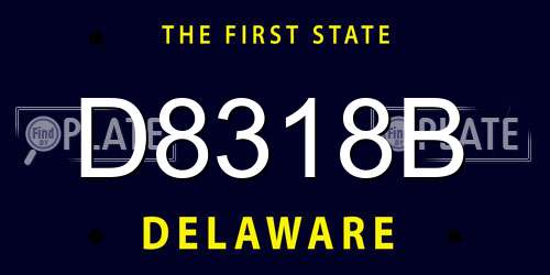 D8318B Delaware License Plate