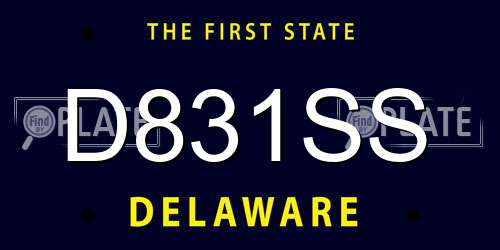 D831SS Delaware License Plate