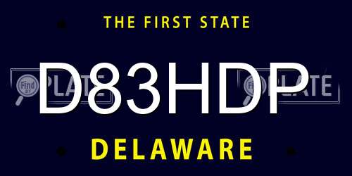 D83HDP Delaware License Plate