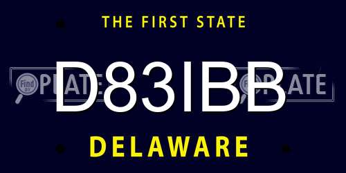 D83IBB Delaware License Plate