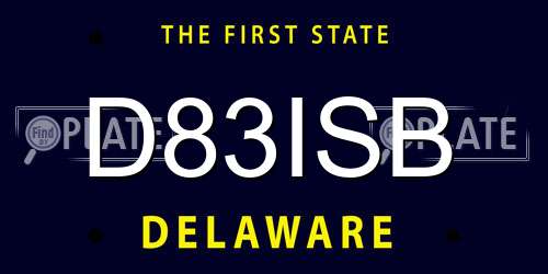 D83ISB Delaware License Plate