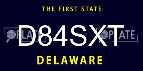 D84SXT Delaware License Plate