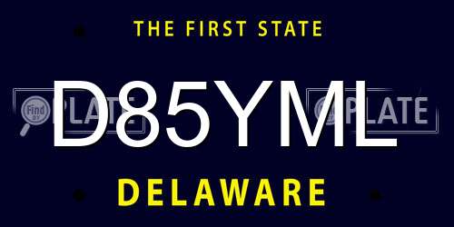 D85YML Delaware License Plate