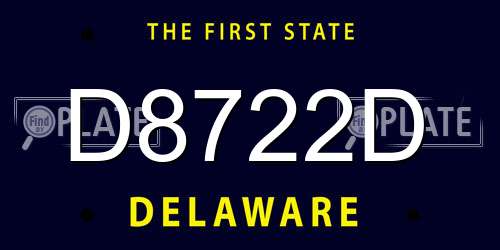 D8722D Delaware License Plate
