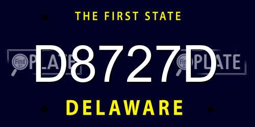 D8727D Delaware License Plate
