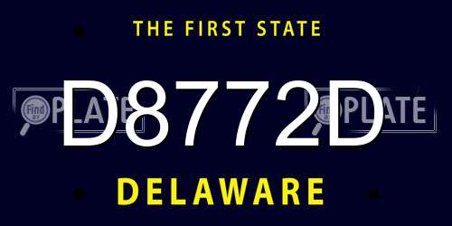 D8772D Delaware License Plate
