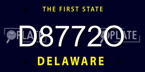 D8772O Delaware License Plate