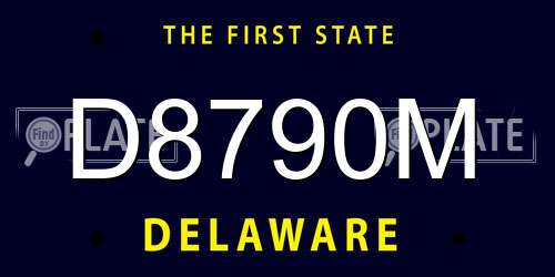 D8790M Delaware License Plate