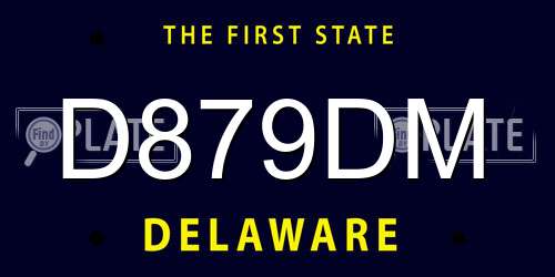 D879DM Delaware License Plate