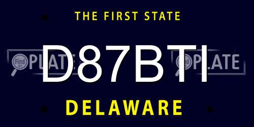 D87BTI Delaware License Plate