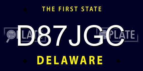 D87JGC Delaware License Plate