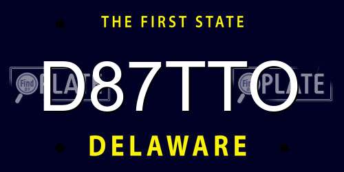 D87TTO Delaware License Plate