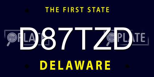D87TZD Delaware License Plate