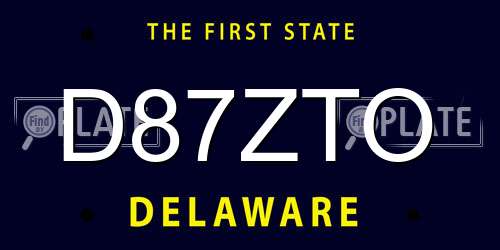 D87ZTO Delaware License Plate