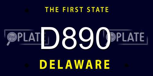 D890 Delaware License Plate