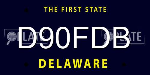 D90FDB Delaware License Plate