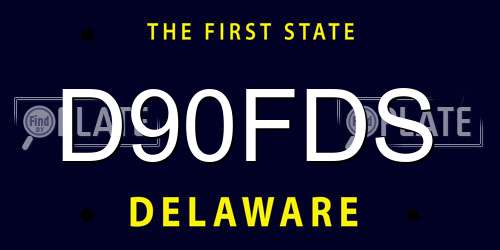D90FDS Delaware License Plate