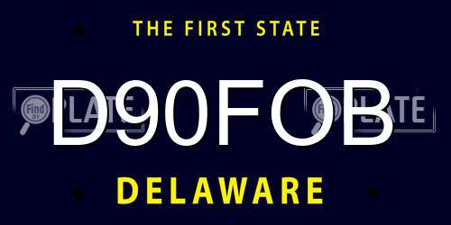 D90FOB Delaware License Plate