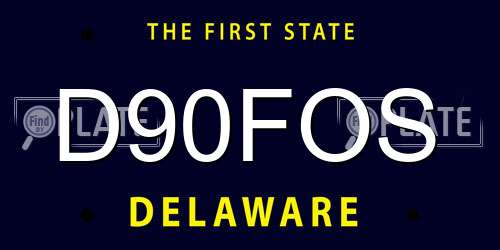 D90FOS Delaware License Plate
