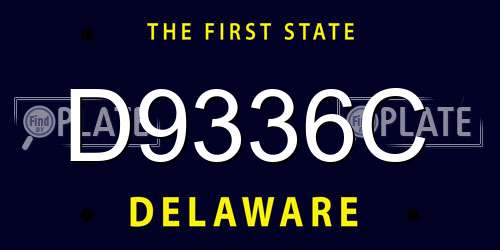 D9336C Delaware License Plate