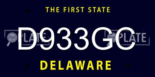 D933GC Delaware License Plate