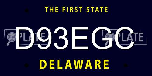 D93EGC Delaware License Plate