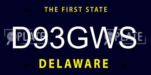 D93GWS Delaware License Plate