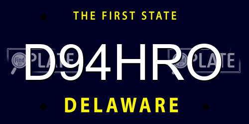 D94HRO Delaware License Plate