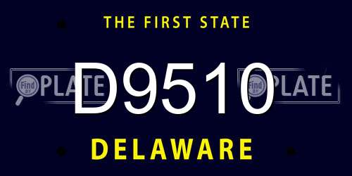 D9510 Delaware License Plate