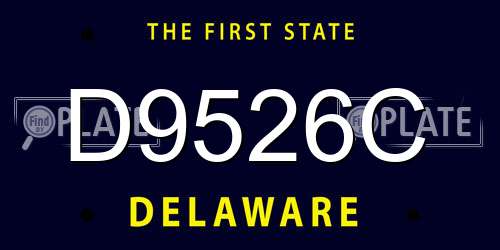 D9526C Delaware License Plate