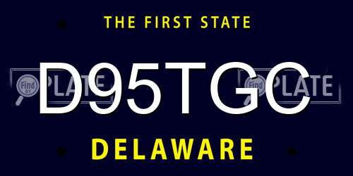 D95TGC Delaware License Plate