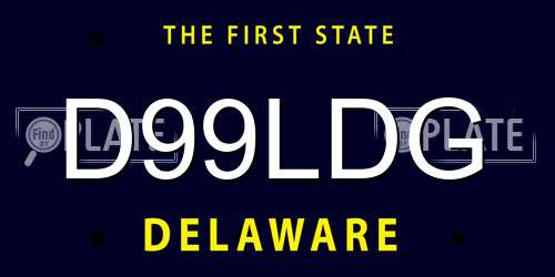 D99LDG Delaware License Plate