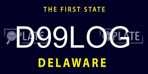 D99LOG Delaware License Plate