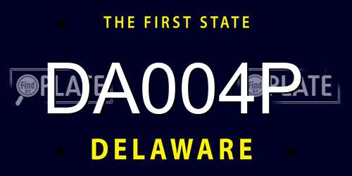 DA004P Delaware License Plate